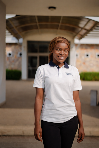 .Off-white Polo T-Shirt with Blue Collar.